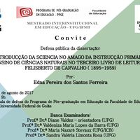 Convite Defesa de Dissertação de Mestrado: Edna Pereira dos Santos Ferreira