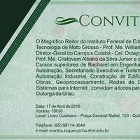 Campus Cuiabá promove na quarta-feira (17) a formatura de 70 novos profissionais de cursos superiores