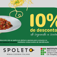 Estudantes, servidores e estagiários do Campus Octayde terão 10% de desconto em refeições do Spoleto Culinária Italiana