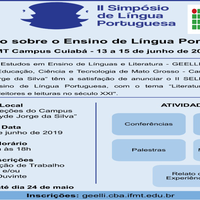 Abertas as inscrições para o II Simpósio de Língua Portuguesa do Campus Cuiabá Cel. Octayde Jorge da Silva