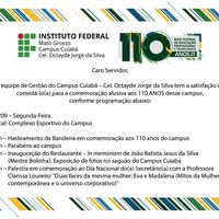 Campus Cuiabá Cel. Octayde Jorge da Silva comemora 110 anos de fundação
