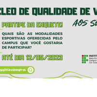 Participe. Responda a Enquete sobre Atividades Esportivas do Núcleo de Qualidade de Vida