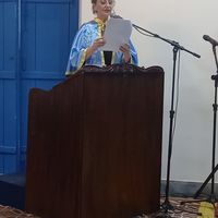 Professora Marly em seu discurso de posse 